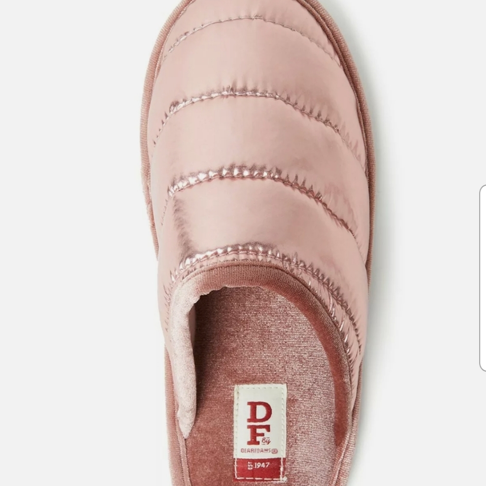 Dearfoams Puffer Metallic Scuff Slipper - Picture 3 of 5